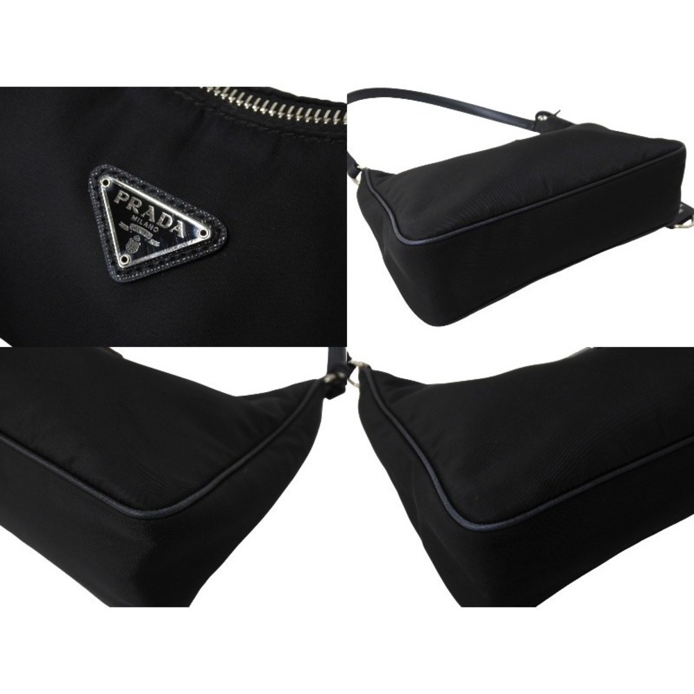 PRADA Hobo One Shoulder Hobo Bag Re Edition Triangle Logo Black - Picture 8 of 10